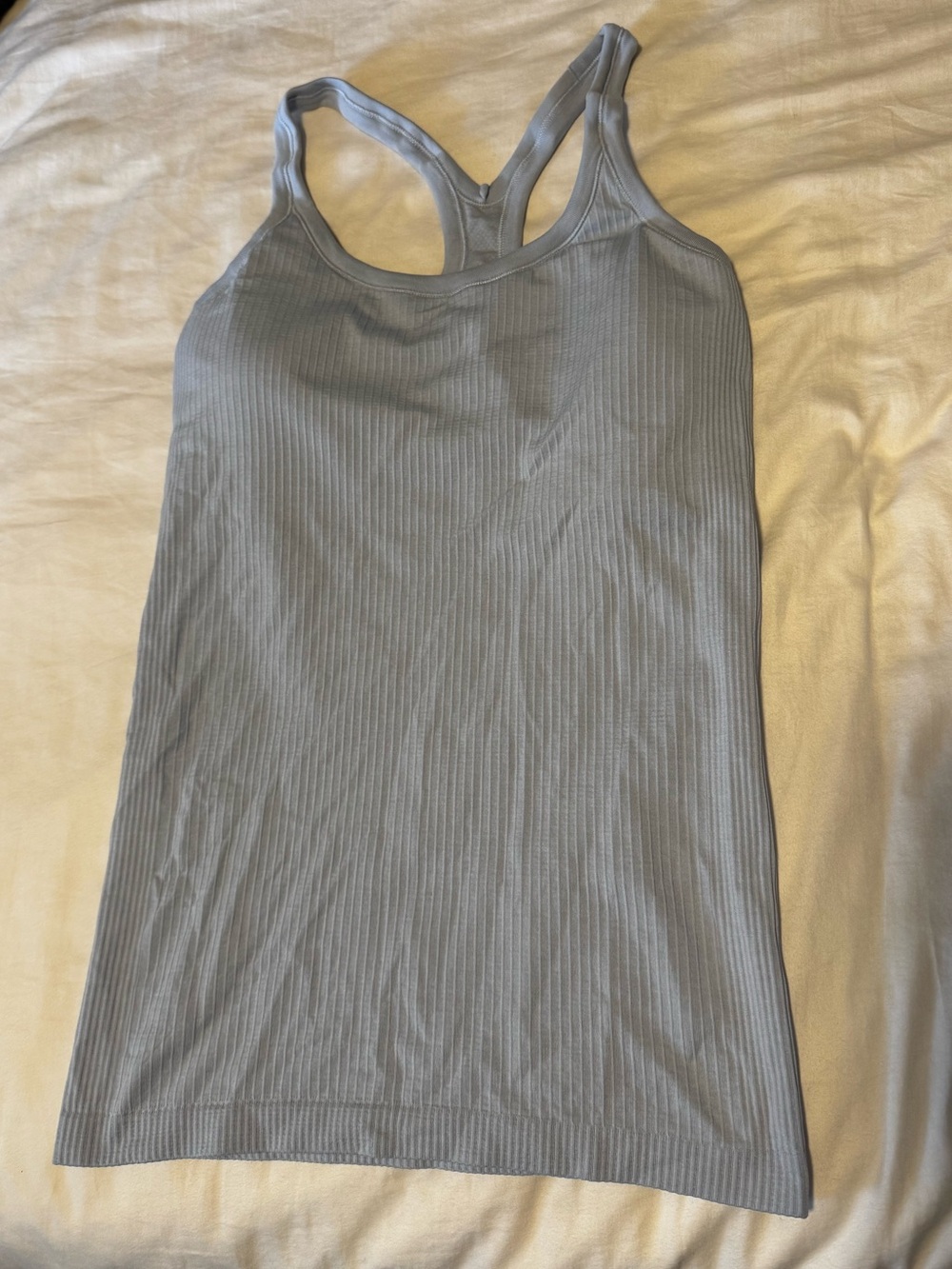 Women’s Ribbed lulu lemon Racerback Tank Top - Light Gray
